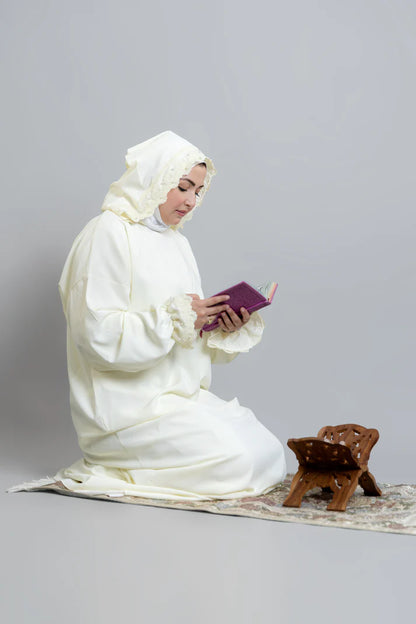 Abaya de prière avec Hijab en coton attaché