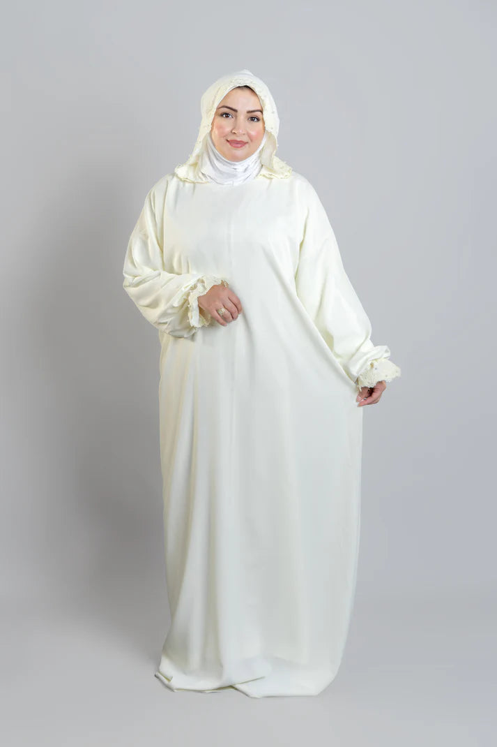 Abaya de prière avec Hijab en coton attaché